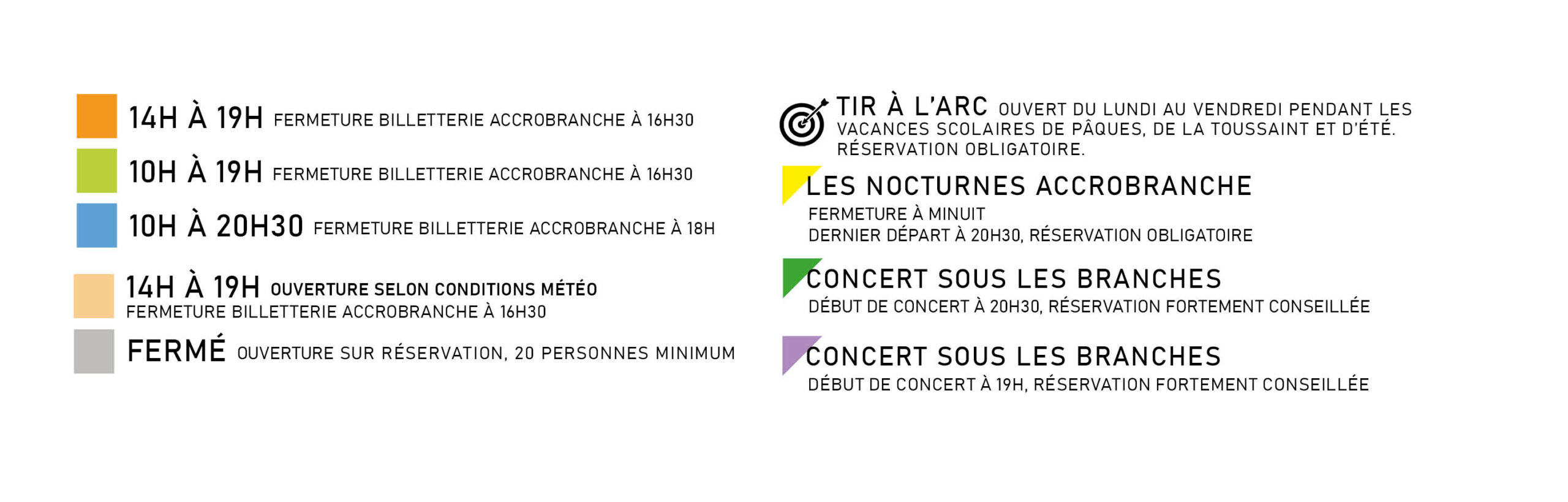 Explora Parc - LEGENDE - 2025 HORAIRES 2024 MOBILE